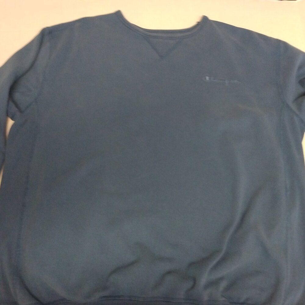 Vintage 90s Champion Mens 2XL Tall Faded Spell Out Crewneck Sweatshirt Black
